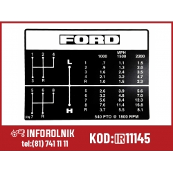 Tablica przełożeń Ford New Holland  C5NN7B292FN 